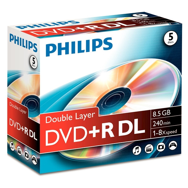 Philips DVD+R Doble Capa - 5 unidades 098006 - 1