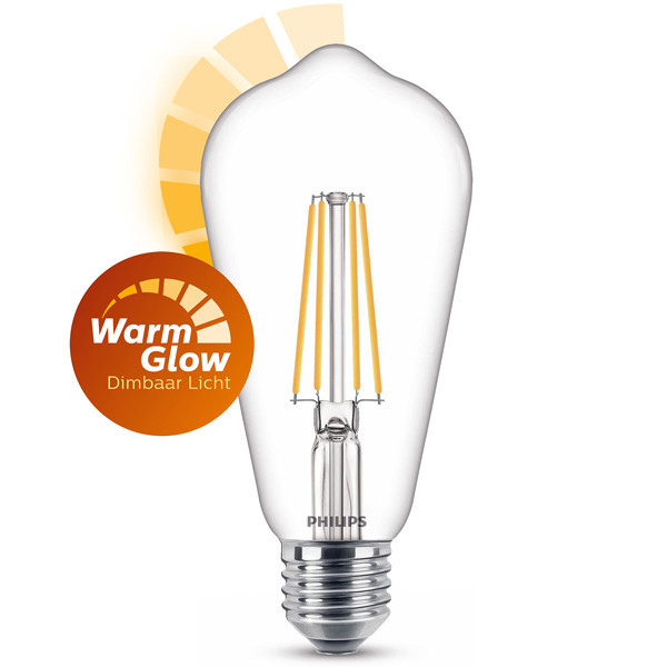 Philips Edison bombilla LED de filamento E27 WarmGlow 5,9 W (60 W) LPH02539 - 1