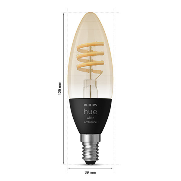 Philips Hue E14 bombilla inteligente tipo vela C39 luz blanca cálida ajustable LPH03046 - 2
