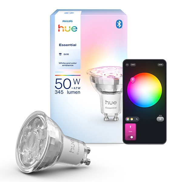 Philips Hue Essential GU10 bombilla inteligente blanca y RGB ajustable LPH04290 - 1