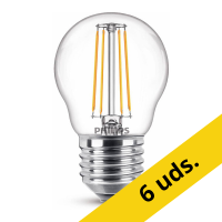 Pack: 6x Philips Bombilla E27 LED blanco cálido 4,3W (40 W)