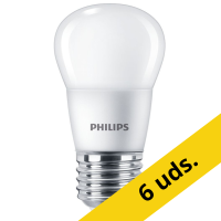 Pack: 6x Philips  Bombilla LED E27 mate luz blanca calida (4W)