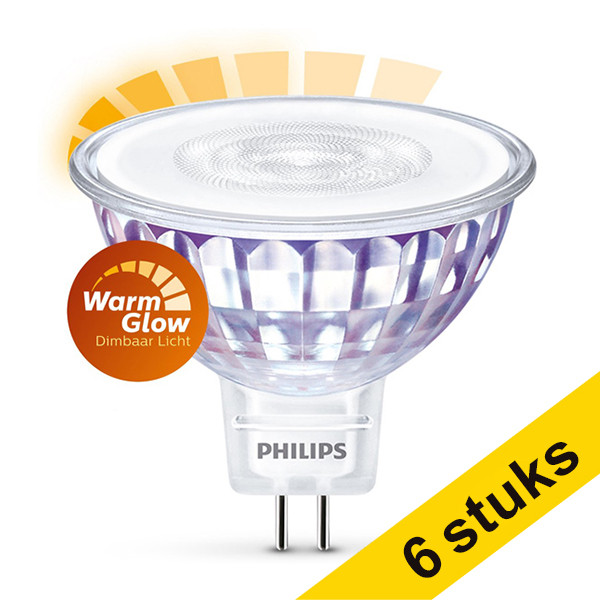 Pack AHorro: 6x Bombilla LED Philips GU5.3 regulable luz cálida (7W) LPH01270 - 1