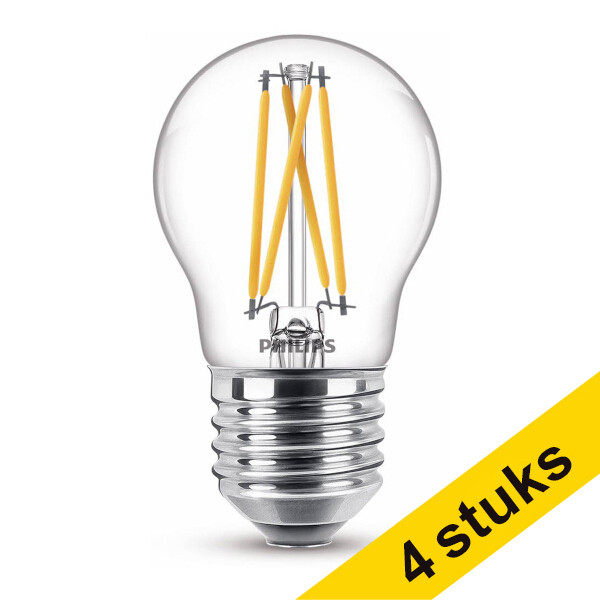 Pack Ahorro: 4x Philips Bombilla LED E27 WarmGlow filamento bola luz cálida (1.8W) LPH02544 - 1