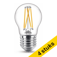 Pack Ahorro: 4x Philips Bombilla LED E27 WarmGlow filamento bola luz cálida (1.8W)