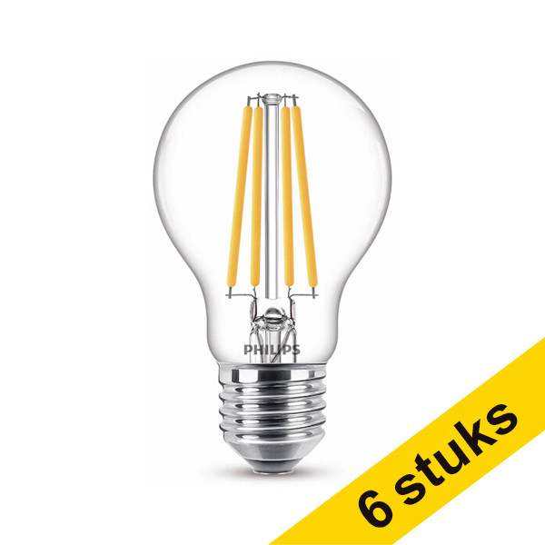 Pack Ahorro: 6x Philips Bombilla LED E27 filamento bola luz cálida (10,5W) LPH02341 - 1