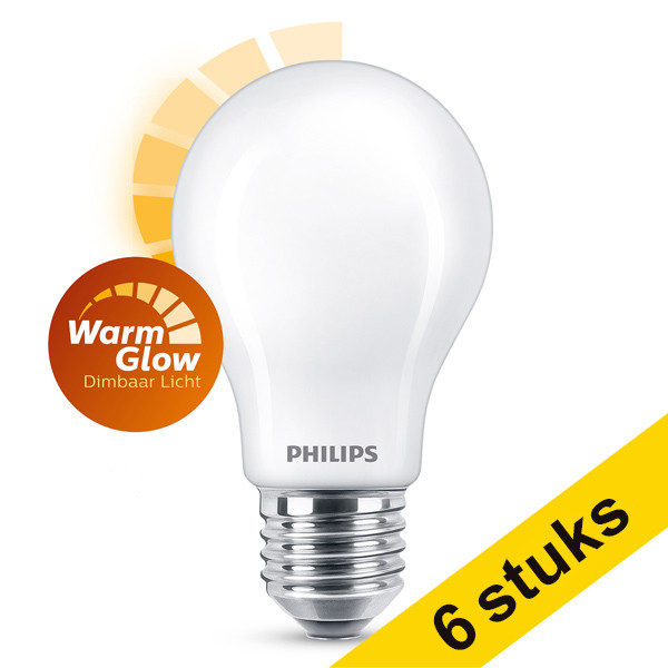 Pack Ahorro: 6x Philips Bombilla LED E27 mate regulable  luz cálida (3.4W) LPH02579 - 1