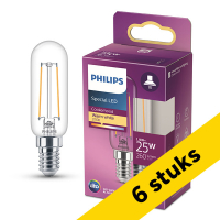 Pack Ahorro Philips bombilla LED E14 Tubo T25  Filamento Transparente 2700K 1,9W (25W)