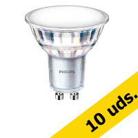 Pack ahorro: x10 Philips Bombilla LED GU10 Philips 4000K 120° (4,9W)