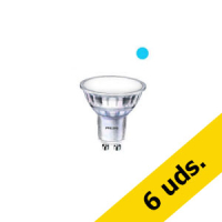 Philips Pack x6: Bombilla LED GU10 PAR16 CorePro Luz Blanca Fría Cristal (5W) - Philips  426132