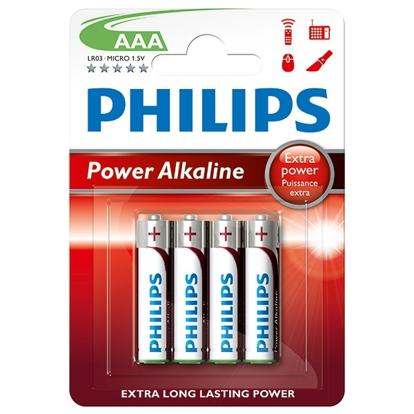 Philips Power AAA/LR03/MN2400 Pilas Alcalinas (4 unidades) LR03P4B/10 098302 - 1
