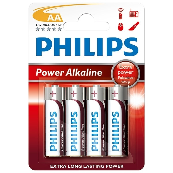 Philips Power AA/LR06/MN1500 Pilas Alcalinas (4 unidades) LR6P4B/10 098300 - 1