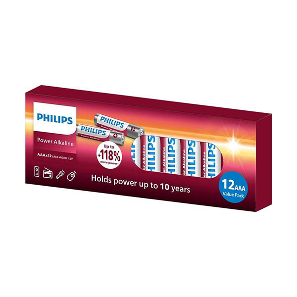 Philips Power Pilas alcalinas LR03 Micro AAA (12 unidades) 098379 - 1