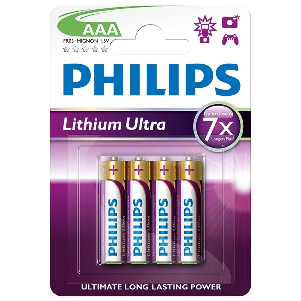 Philips Ultra AAA/LR03/MN2400 Pilas Litio (4 unidades) FR03LB4A/10 098310 - 1