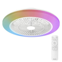 Philips Ventilador de techo con lámpara LED Amigo Ø 48 cm 2700K + RGB Blanco Regulable LPH04855