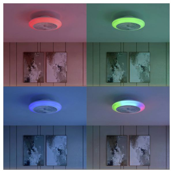 Philips Ventilador de techo con lámpara LED Amigo Ø 48 cm 2700K + RGB Blanco Regulable LPH04855 - 4