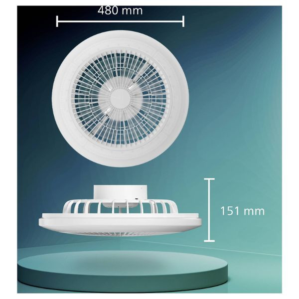 Philips Ventilador de techo con lámpara LED Amigo Ø 48 cm 2700K + RGB Blanco Regulable LPH04855 - 8