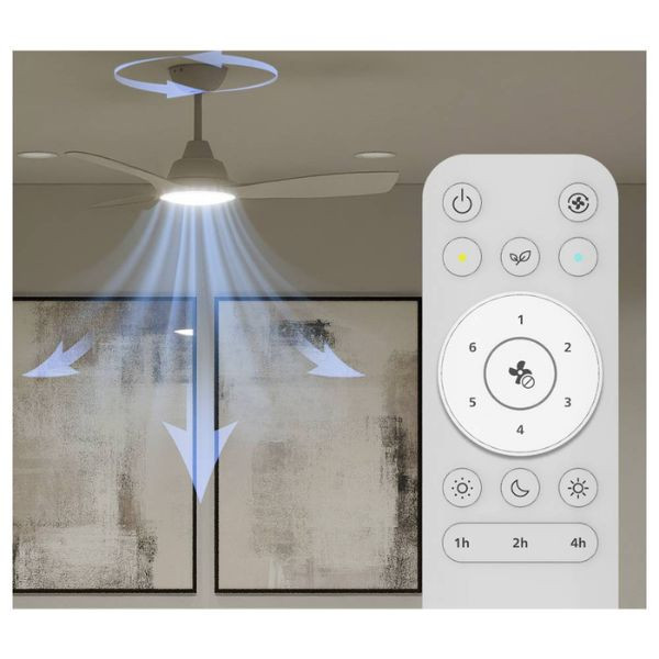 Philips Ventilador de techo con lámpara LED Aspas fijas Ø 106 cm 3000-6500K Blanco Regulable LPH04851 - 4