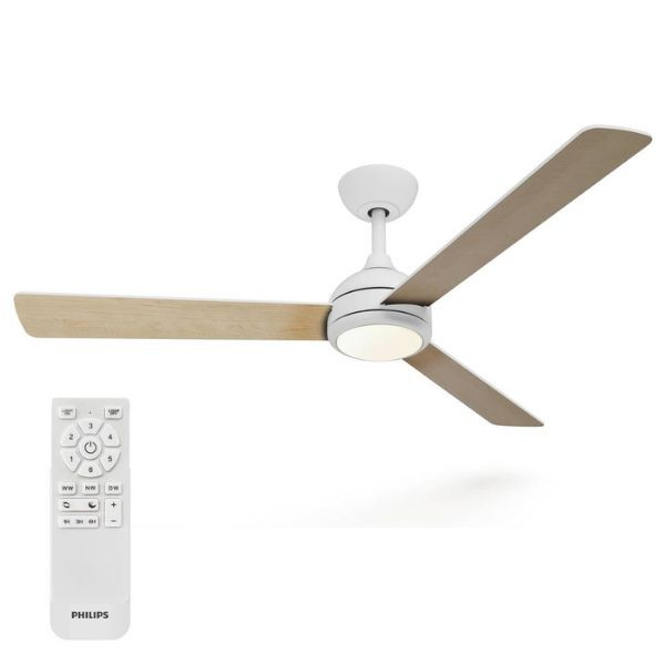 Philips Ventilador de techo con lámpara LED Civx Ø 132 cm 3000-6500K Madera clara Regulable LPH04853 - 1