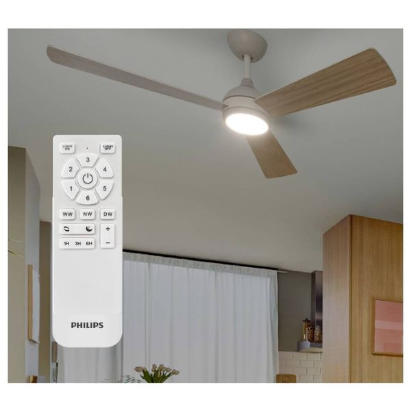 Philips Ventilador de techo con lámpara LED Civx Ø 132 cm 3000-6500K Madera clara Regulable LPH04853 - 7