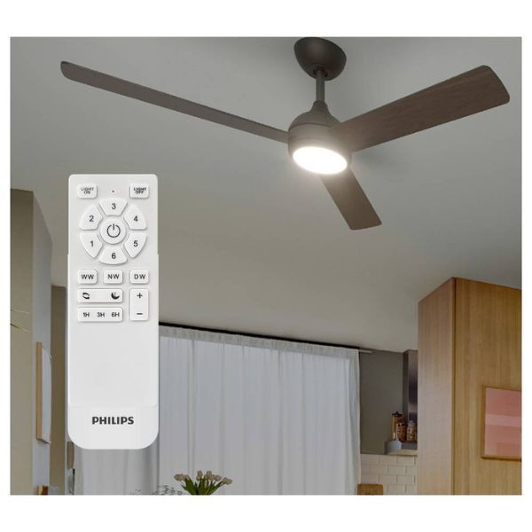 Philips Ventilador de techo con lámpara LED Civx Ø 132 cm 3000-6500K Madera oscura Regulable LPH04852 - 5