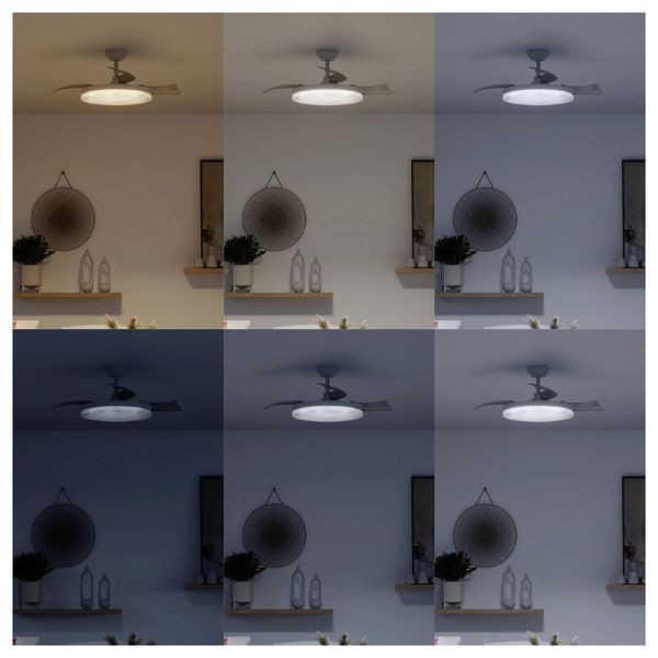 Philips Ventilador de techo con lámpara LED Solr Ø 106 cm Aspas plegables 2700-5500K Blanco Regulable LPH04844 - 6