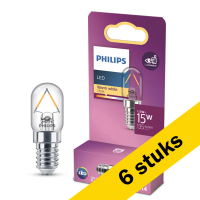 Philips bombilla LED E14 T20 filamento transparente 2700K de 1.5W (15W) | Pack 6 uds