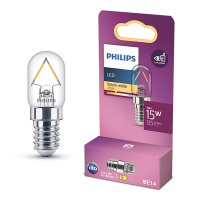 Philips bombilla LED E14 T20 filamento transparente 2700K de 1W (15W) LPH04145