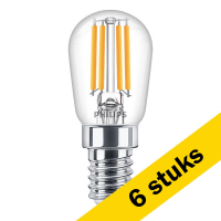 Philips bombilla LED E14 T25S filamento transparente 2700K de 1W (12W) | Pack 6 uds