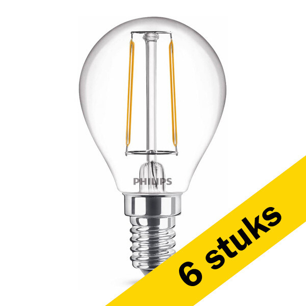 Philips bombilla LED E14 filamento blanco cálido 2 W (25 W) | Pack 6 uds LPH02395 - 1