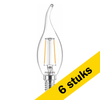 Philips bombilla LED E14 filamento transparente, 2 W (25 W) | Pack 6 uds