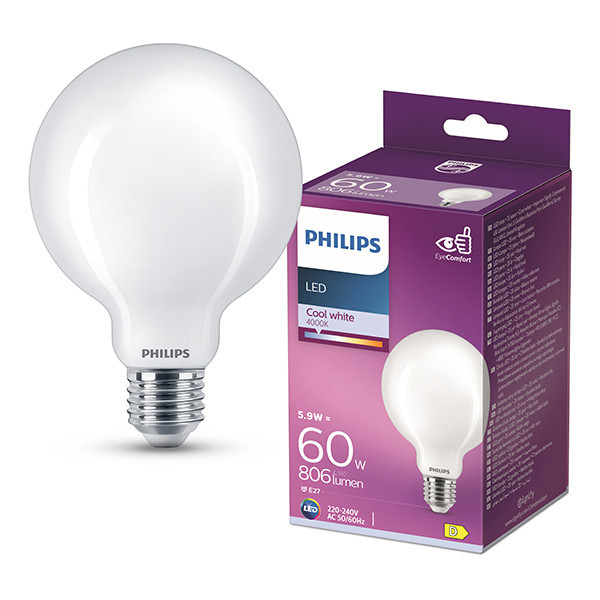 Philips bombilla LED E27 acabado mate 4000K de 7W (equivalente a 60W) LPH02519 - 1