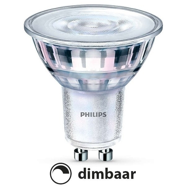 Philips bombilla LED GU10 classic con pantalla de cristal regulable 2700K de 3W (35W) LPH00263 - 1