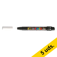 Pack: 5x Rotulador de pintura POSCA pincel PCF-350 blanco (pincel de 1 mm)