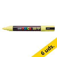 Pack: 6x Rotulador de pintura POSCA PC-5M amarillo solar (1,8 - 2,5 mm redondo)