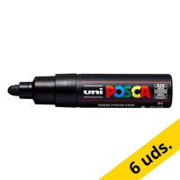 Pack: 6x Rotulador de pintura POSCA PC-7M negro (redondo 4,5 - 5,5 mm)