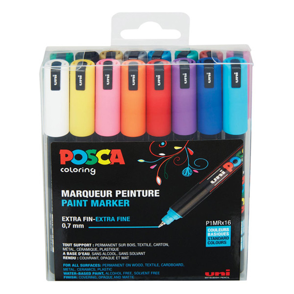 Posca Pack x16: POSCA PC-1MR rotulador (0,7 mm redondo) PC1MR/16 424036 - 1