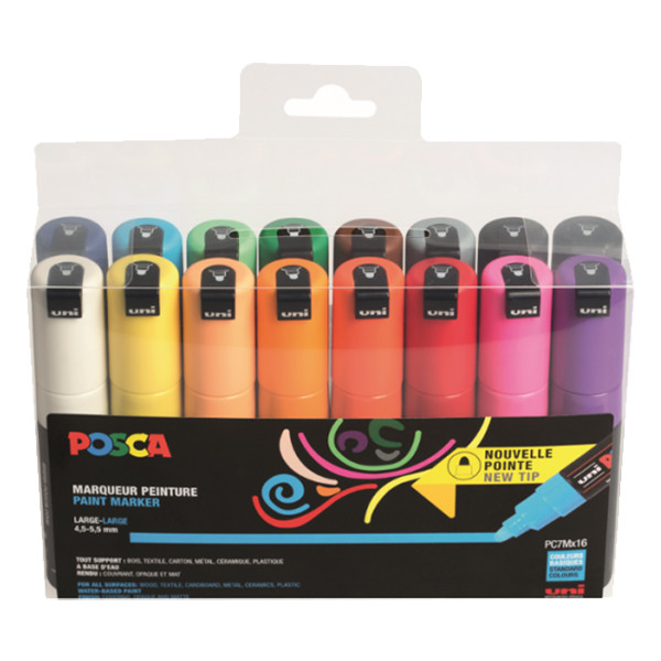 Posca Pack x16: POSCA PC-7M rotulador (4,5 - 5,5 mm redondo) PC7M/16AASS31 424192 - 1