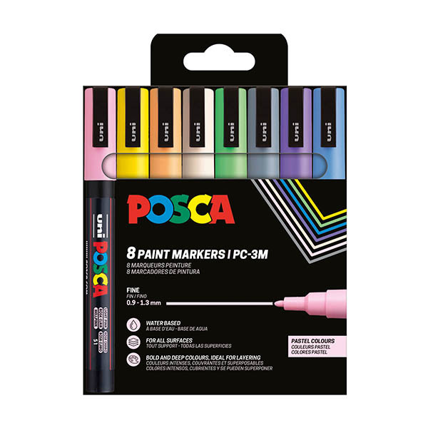 Pack x8: POSCA PC-3M rotulador (0,9 - 1,3 mm redondo) 424110 - 1