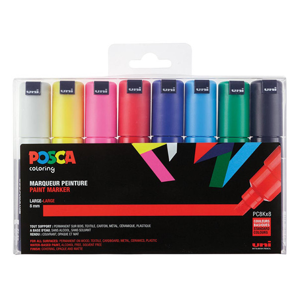Posca Pack x8: POSCA PC-8K rotulador (8 mm cincel) PC8K/8 424231 - 1
