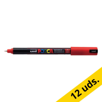 Rotulador de pintura POSCA PC-1MR rojo (redondo 0,7 mm) | Pack 12 uds