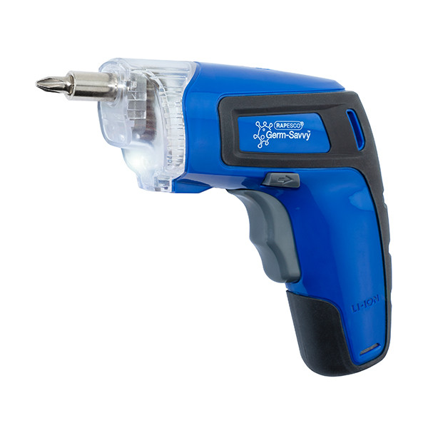 Rapesco Germ-Savvy Destornillador inalámbrico antibacteriano azul (3,6 V) 202068 - 1