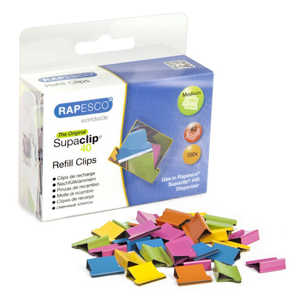 Rapesco Supaclip 40 Clips de recambio de colores surtidos | 150 unidades 202087 - 1