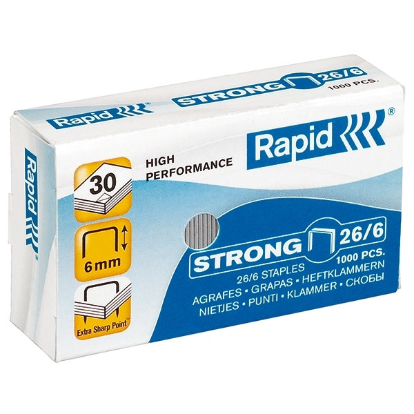 Rapid 26/6 grapas estándar galvanizadas (1000 unidades)