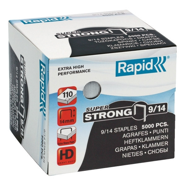Rapid 9/14 Grapas superfuertes galvanizadas (5000 unidades)