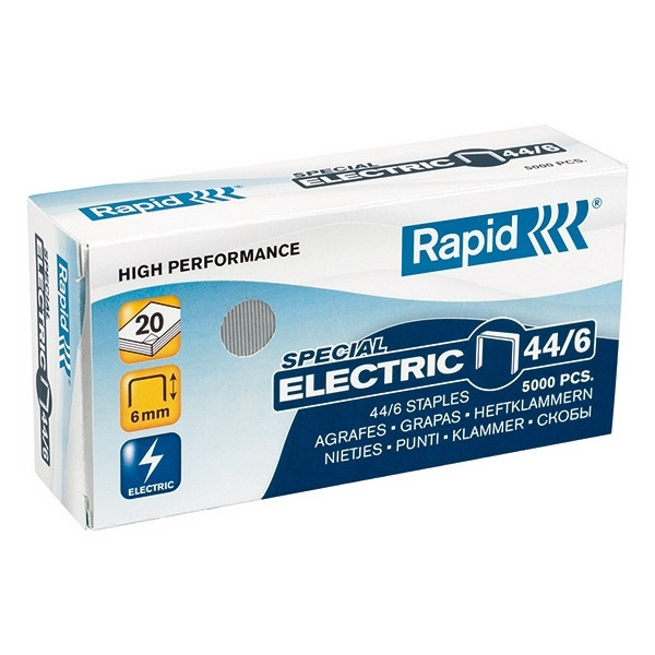 Grapas eléctricas fuertes Rapid 44/6 galvanizadas (5000 unidades)