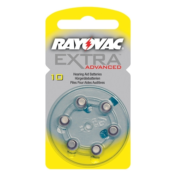 Rayovac extra advanced 10 pilas para audífonos amarillas 6 unidades