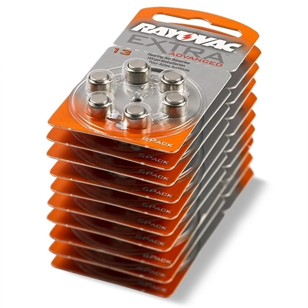Rayovac extra advanced 13 pilas para audífonos naranjas 60 unidades  204805 - 1
