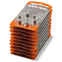 Rayovac extra advanced 13 pilas para audífonos naranjas 60 unidades  204805