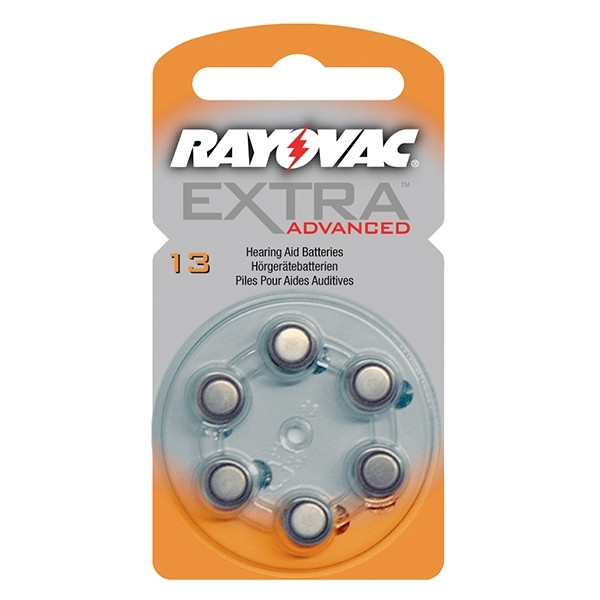 Rayovac extra advanced 13 pilas para audífonos naranjas 6 unidades